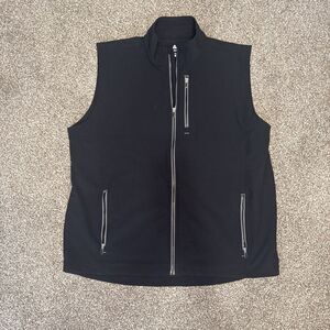Bolle Men's Golf Vest Storm Full Zipper Black L Stretch Zip Pockets
